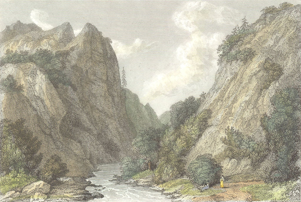 DERBYS. Dove Dale, Derbyshire. Westall-Finden 1830 old antique print picture